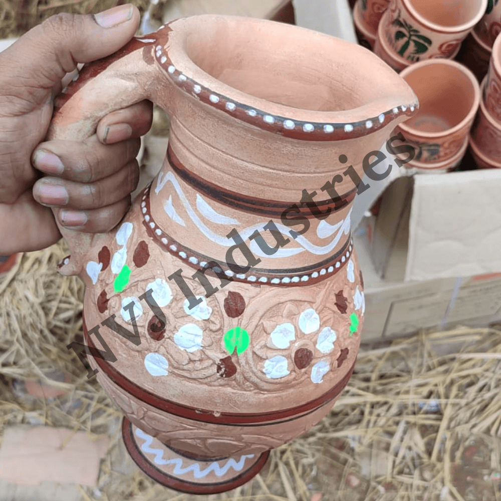 Clay Decorative Water Jug (Art No. JDM-115) | Handmade by NVJ INDUSTRIES